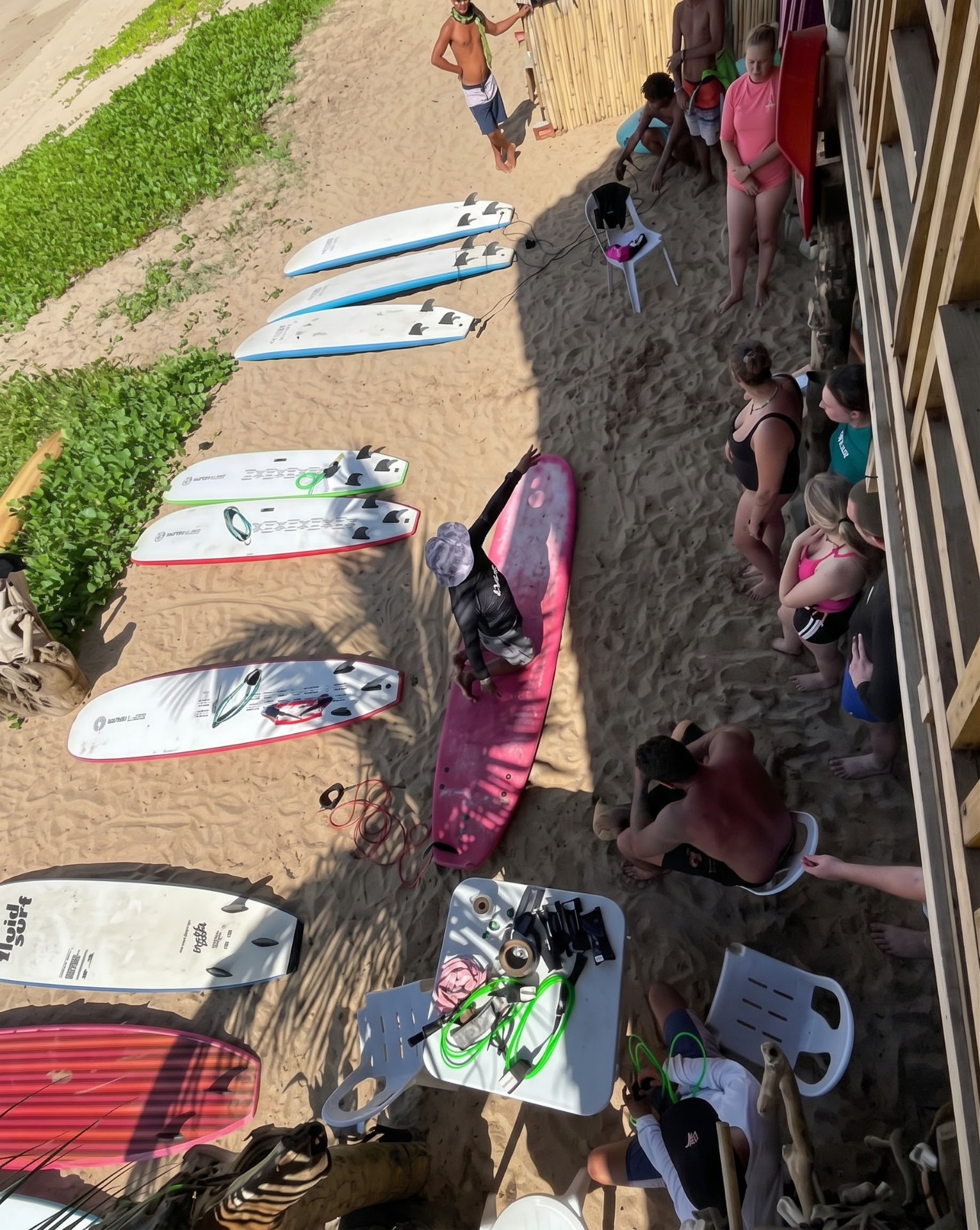 Surf lesson at Sick Buffalo camp, Duli Beach